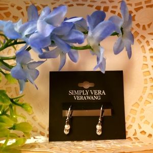 Vera Wang Simulated Pearl/Crystal Drop Earrings